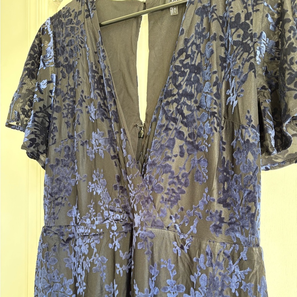 NWT Lulu’s blue velvet jumpsuit